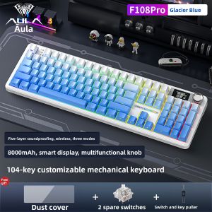 Aula | 3D Wireless Mechanical Keyboard and Mouse Set Customizable Gaming F108PRO