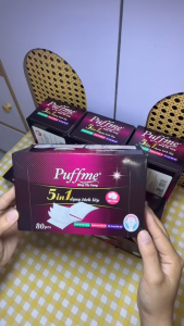 Combo Bông Tẩy Trang Dạng Tách Lớp PUFFME 5in1 Cao Cấp 80 Miếng/Hộp