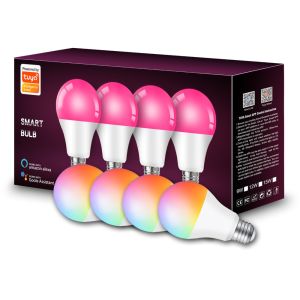 Tuya Bluetooth 9W E27 Smart Light Bulbs RGB Led Bulb AC200-240V RGBCCT Color Change Lamps Smart Life APP Control Music Rhythm