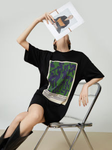 XIAODADEHUA | Printed Casual T-Shirt Dress