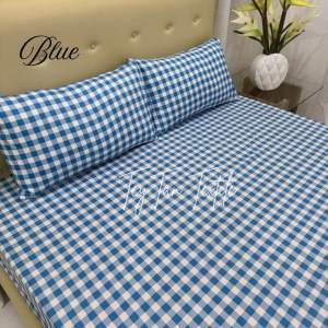 TULIOHOMES GINGHAM CHECKERED CANADIAN COTTON BEDSHEET ONLY
