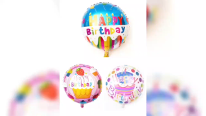 18Inch Mali ang Kaarawan oon Round Aluminum Foil oon Children Birthday Party Decora 272