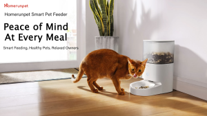 【SG Stock】HomerunPet Smart Pet Feeder - 4L Wifi App Control l Stainless Steel / Porcelain Bowl l 2 Years Warranty