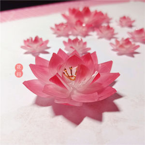 Buddha before a Lotus Original Large Whole Lotus Flower Stereo Shrink Semi-Finished Product Multi-Layer Resin Flower Accessories