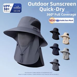 Mens UV Protection Fishing Hat Sun Shield Mask