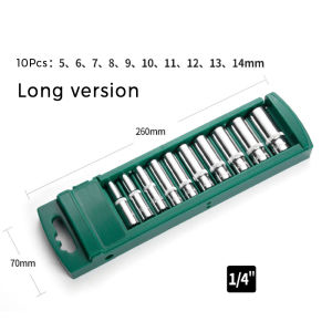 Hex Socket Wrench Head Set with Ratchet Tool And Holder 1/4 3/8 1/2 Short Long Deep Nut Driver Sleeve Spanner Auto Repair Ki