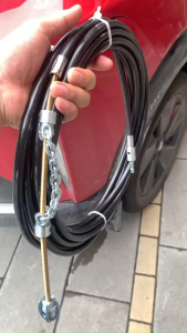 Dây thông tắc cống lõi cáp 6mm mạ đồng làm sạch đường ống rửa bát ống thoát sàn từ phi 42 trở lên