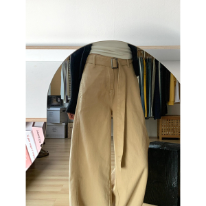 Quần Jeans Ống Rộng Cạp Cao Màu Kaki Dài Cho Nữ Mùa Hè Quần Dài Thường Ngày Cao 175 Cm Quần Jeans Denim Dài Cạp Cao