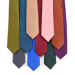 Luxury 8CM Mens Necktie Black Red Green Solid Color Ties For Man Groom Groomsman Neck Tie Formal Business Party