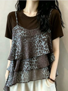 Leopard Pattern Loose Summer T-Shirt