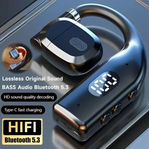 Portable Wireless Earphones Bluetooth 5.3 Signal Ear Sports Headphones LED Digital Display HiFi Noise Canceling Headset with Mic