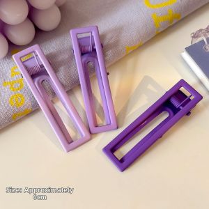Purple Seamless BB Clip Womens Side Hair Accessories Duckbill One-Row Hairpins Sweet Style Fresh out Fashion Hair Decorations