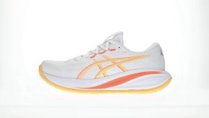 ASICS Women GEL-CUMULUS 28 Running Shoes in White/Orange Glow
