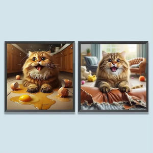 Jigsaw Puzzle 500 1024pcs Goofy Cat With Tongue Out And Big Eyes For Adults Stress Relief Relaxing Activity