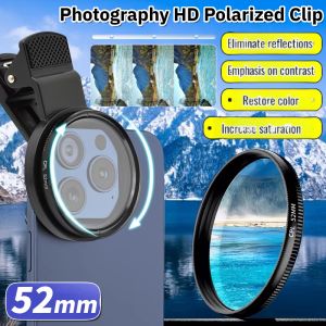 Photography HD Polarized Clip 52mm Professional Polarized Lens Filter Eliminates Reflection Easy Installation 影视级手机摄影偏振镜