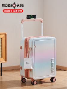 New 2025 Sabre Military Knife Large Capacity 20 Inch Student Luggage Suitcase for Girls Travel Bag Fashionable Hard Shell