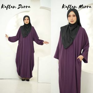 ( KAFTAN MIRRA WARNA BABY BLUE ) PREMIUM COMO CREPE / KAFTANS JUBAH MUSLIMAH / KAFTAN RAYA M006J / KTM