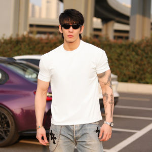 Spring Summer Fitness Short Sleeve T-Shirt Clone Cotton round Neck Base Shirt Men Sports Casual Quick Dry T-Shirt Breathable Loose Fit