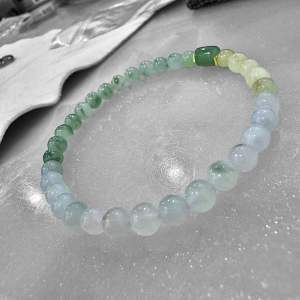 Natural Genuine | Loveau Jewel | • Type A Multi-Color Burmese Jadeite Bracelet • 6mm+-
