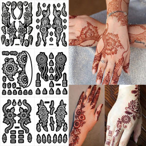 Flower Tattoo Stencil for Women Henna Stencil for Hand Body Painting Tattoo Template Femal Wedding Festival Body Makeup Tools