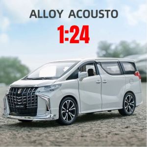 1:24 Toyota Alphard MVP Car Model Alloy Diecast with Lights and Sound Car Toy Gift for Boys