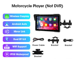 Srnubi 7" 1080P or 2K HD Motorcycle DVR Navigation GPS Wireless CarPlay Android Auto Screen For motorcycle Portable Moto Monitor