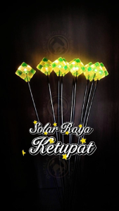Solar Ketupat Hijau Kuning Lampu Solar Raya LipLap Eids Light Ramadhan Light Lampu Raya Aidilfitri Solar Ketupat Raya