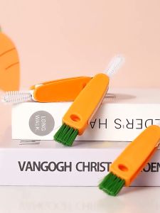 BISA COD - Sikat Pembersih Keyboard 3 in 1 Serbaguna Multifungsi Mini / Sikat Cuci Tutup Botol Dot Bayi Motif Wortel