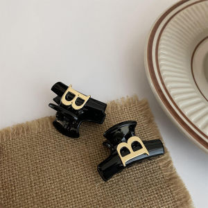 Elegant Black B-Letter Mini Hair Clip East Gate Small Hair Gripper Hair Accessories for Women Styling Tools Hairpins