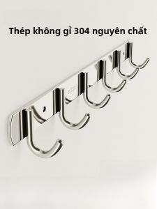 Móc Treo Tường Bằng Thép Không Gỉ Dày 304 Chịu Lực Cho Nhà Bếp Phòng Tắm Tường Sau Cửa Móc Treo Đồ Dùng Gia Đình Đa Năng