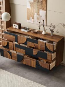 Simple Living Room Entrance Hall Storage Cabinet Solid Wood Nordiv Sideboard Multi-Function Customizable Assembled Furniture
