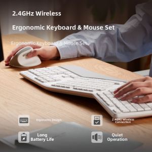 Sanwa Supply | Ergonomic Quiet Wireless Keyboard and Mouse Set
