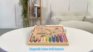 Puzzle Magnetic Maze Montessori Early Education Toys Wooden Magnetic Letters Simulation Parking Lot Matching Board