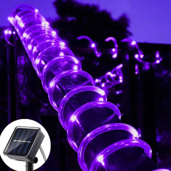 Năng Lượng Mặt Trời Dây Đèn Ngoài Trời 5/10/20M Đèn LED Xanh Dương PVC Ống Cổ Dây Đèn Sân Vườn Halloween Giáng Sinh Trang Trí Đám Cưới
