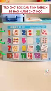 Sách bóc dán toán học thông minh Montessori cho bé từ 3 tuổi đồ chơi học liệu thông minh cho bé Montessori