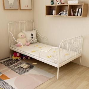 Retractable Bed Iron Childrens Bed with Fence Adjustable Girl Boy Princess Bed Small Apartment Space-Saving Single Bed