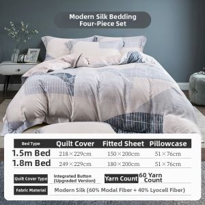 A-FONTANE | Four Seasons 60s Silky Bedding Set 4 Pieces