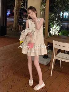 ชุดเดรสสั้นแขนกุด Rixo Stet สำหรับผู้หญิง สไตล์ฝรั่งเศส ชุดเดรสสั้นแขนกุดสุดเก๋ไก๋สำหรับฤดูใบไม้ผลิและฤดูร้อน