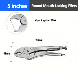 5/7/10 Curved Jaw PlierPowerful Locking PliersC- Type Heavy-duty Pressure PliersIndustrial Fixed Circular Mouth Force Wrench