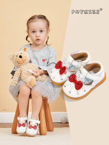 Spring and Autumn Girl Genuine Leather Princess Shoes Childrens Shoes Little Kids Leather Shoes Soft Bottom Baby Closed Toe 1-3 Years Old Toddler Shoes