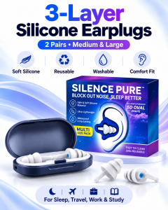 Layer Silicone Earplugs for Sleeping Reusable Noise Cancelling Ear Plugs for Sleep TravelWorking Study