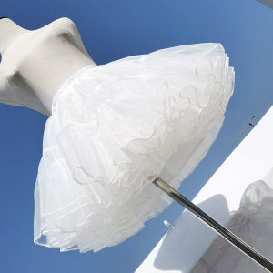 4 Lớp Trắng Gothic Đáy Váy Không Xương Phồng Petticoat Sợi Mềm Lông Tơ Đầm Hỗ Trợ Cosplay Phụ Kiện Dành Cho Nữ