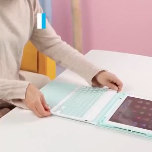 Paket Keyboard Wireless 2in1 Macaron Color Cases - Universal Keyboard Wireless For iPad 7/8/9 Air 1/2/3 Air 4/5