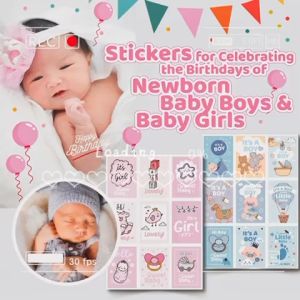 Adorable Stickers to Celebrate the Birthdays of Newborn Boys & Girls