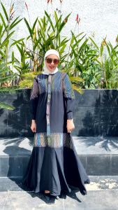 Zahira Turkey Dress – Gaya Elegan untuk Muslimah Modern / Dress Bordir Mix Payet