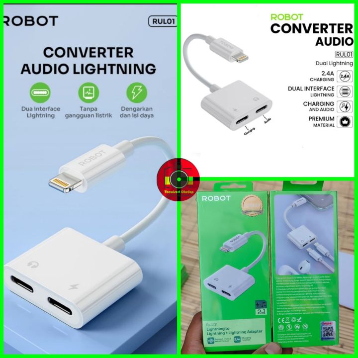 Robot RUL01 adapter headset iPhone Lightning male to power charger