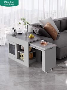 MINGDUO | Contemporary Adjustable Side Table with Casters
