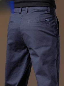 ROMON | Lormen Pure Cotton Straight Leg Casual Pants Mens Summer Thin Loose Elastic Business Suit Long Trousers Fashionable City Style