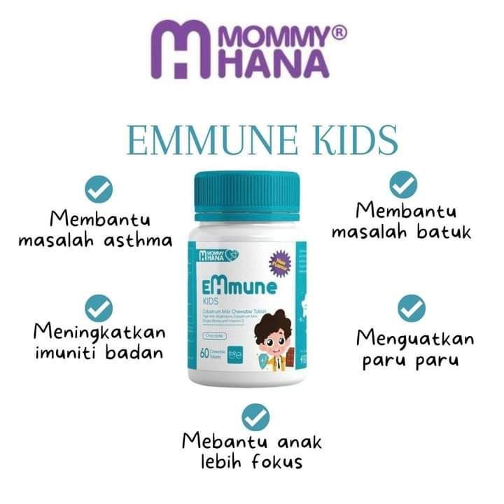 EMMUNE KIDS CHOCO FLAVOR MOMMY HANA SUPPLEMENT KESIHATAN KANAK KANAK ...