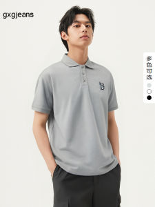 เสื้อโปโลแขนสั้นผู้ชาย GXGJeans ทรงหลวม คอปกปิด ปักลาย 3 สีสำหรับฤดูร้อน 2024 เสื้อผ้าผู้ชายสุดเท่